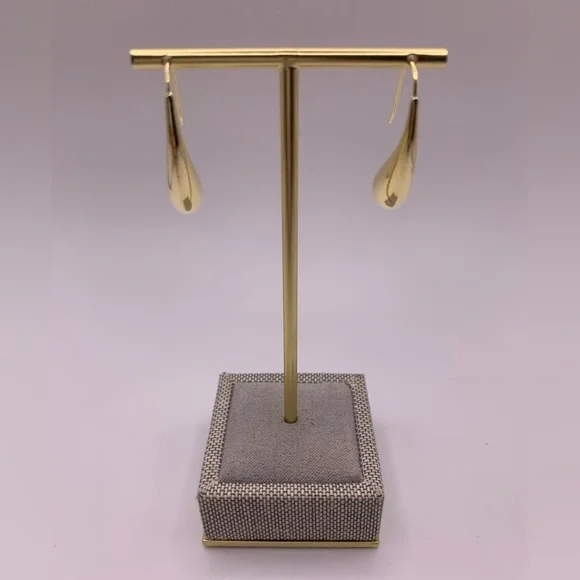 New PAJ 925 Sterling Silver gold plated water drops earrings - Picture 3 of 6